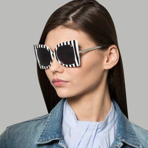 Quay Australia PHEBE - Black and White Sunglasses